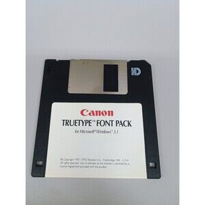 Canon TrueType Font Pack Software for Microsoft Windows 3.1 Floppy Disk HD